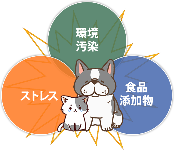 ストレス、環境汚染物イメージ